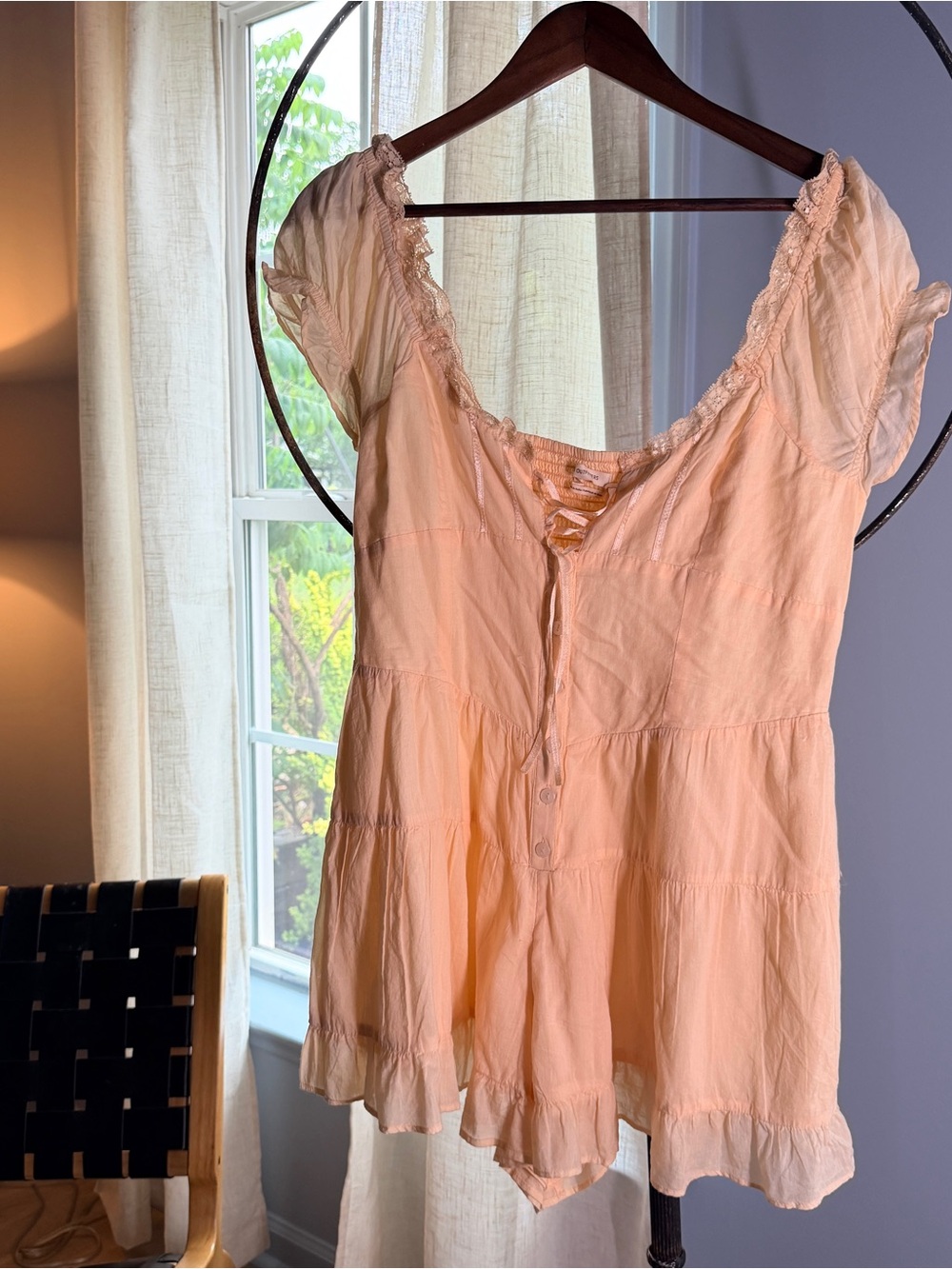 Urban Outfitters Peach Short Sleeve Romper